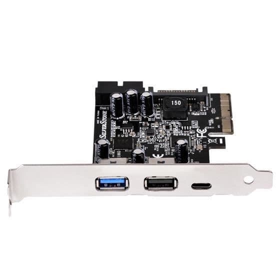 SilverStone SST-ECU05 - Extern SuperSpeed USB 3.1 Typ C, 2x USB 3.0 Typ A, 1x Intern USB 3.0 Gen 2.0 2x PCI-E Express-kort, ...