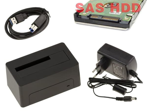 Dockningsstation för SAS-disk, USB3.0 5G-länk, 12V 2A strömförsörjning. Stöd 18TB - USB Serial Attached SCSI SAS HDD Dock