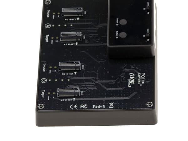 USB-dockningsstation för 4 M2 NVMe SSD, USB3.2 Gen2 10GB-anslutning. Dockning med KLONINGSFUNKTION och extern strömförsörjning