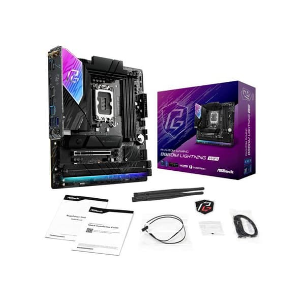 90-MXBQG0-A0UAYZ Moderkort ASRock Phantom Gaming B860M Lightning WiFi (Intel LGA 1851) Micro ATX