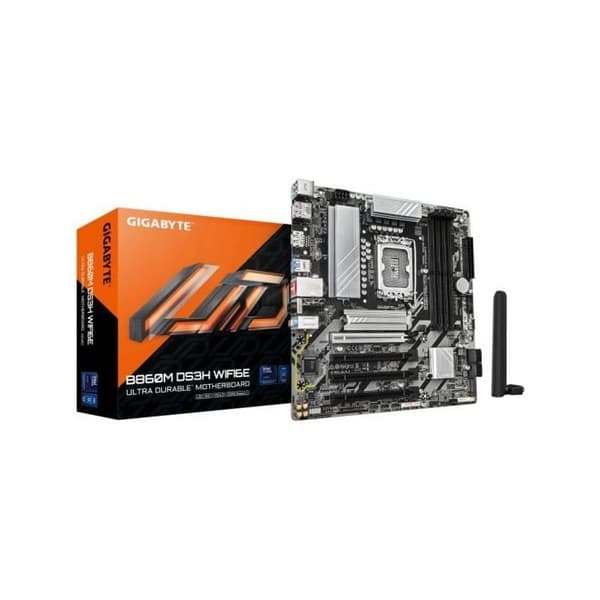 Moderkort - Gigabyte - B860M DS3H WIFI6E - Sockel LGA1200 - DDR5 SDRAM - Micro ATX