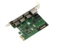 Miniatyrbild 3 av 3: PCIe USB3 (3 portar) och GIGABIT ethernet (1 port) styrkort - PCI EXPRESS x1