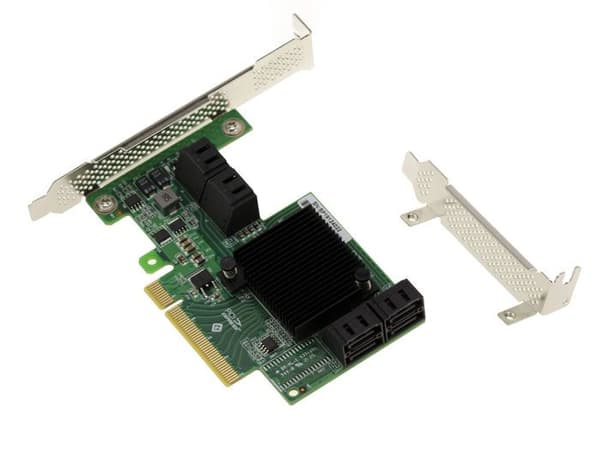 PCIe x8 2.0 SAS + SATA-kort - 6GB - 8 interna portar typ SATA 7 punkter - med LSI OEM SAS 2008 Chipset - High and Low Profile