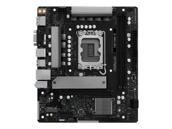 ASRock H810M-X - Moderkort - micro ATX - LGA1851-uttag - H810 Chipuppsättning - USB-C 3.2 Gen 1, USB 3.2 Gen 1 - 2.5 Gigabit LAN - inbyggda grafiken