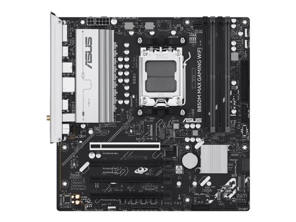 ASUS B850M MAX GAMING WIFI, AMD, Sockel AM5, AMD Ryzen 7000-serien, AMD Ryzen 8000-serien, AMD Ryzen 9000-serien, Sockel AM5, DDR5-SDRAM, 256 GB