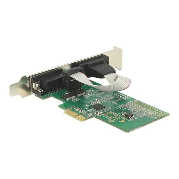 DeLock PCI Express-kort > 2 x seriell RS-232 lågprofil PCIe 2.0 seriell adapter RS-232 x 2