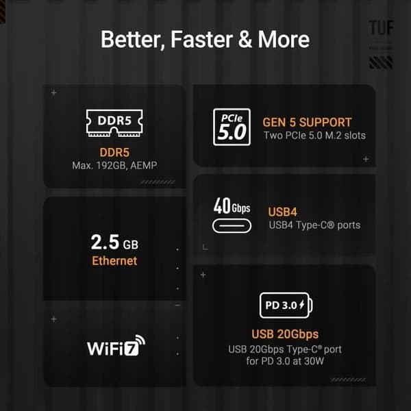 Moderkort - ASUS - TUF GAMING X870-PLUS WIFI
