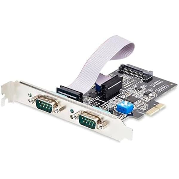 StarTech.com 2-portars PCI Express seriellt kort - 2-portars PCIe till RS232/RS422/RS485 (DB9) adapter/kort, lågprofilfäste Svart