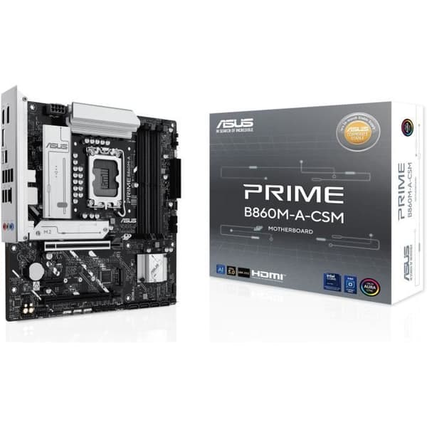 Moderkort - ASUS - PRIME B860M-A-CSM - Socket LGA1200 - Max 1 processor - Intel Core Ultra