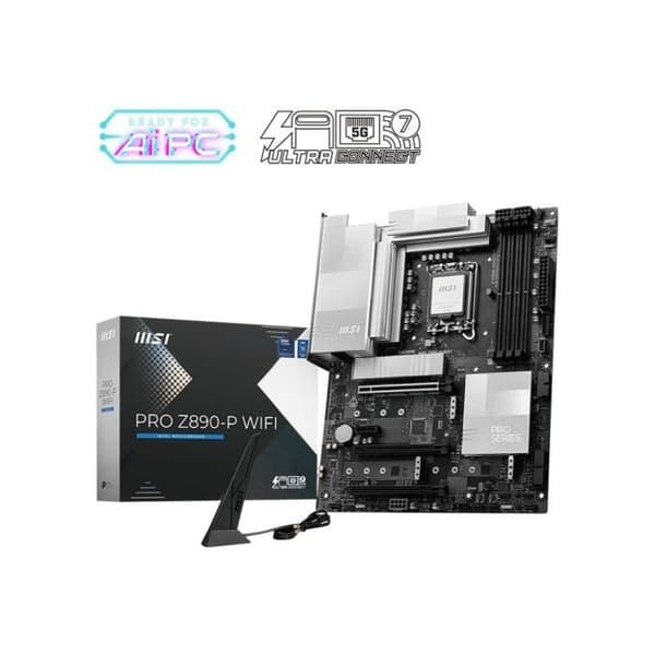 Moderkort - MSI - PRO Z890-P WIFI - Wi-Fi 7, 5G LAN, Thunderbolt 4, PCIe 5.0, silver