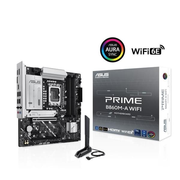 Moderkort - ASUS - PRIME B860M-A WIFI - Sockel LGA1200 - Inbyggt Wi-Fi - Max 64 GB RAM