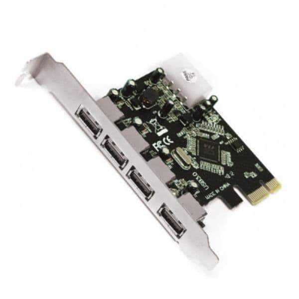 cirka! APPPCIE4 Styrkort. PCI-E 4-stifts USB30 Svart, Silver