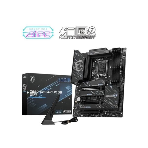 Moderkort - MSI - Z890 GAMING PLUS WIFI - Wi-Fi 7, 5G LAN, Thunderbolt 4, PCIe 5.0, Intel Core Ultra