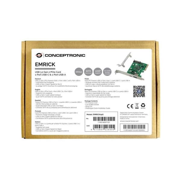 CONCEPTRONIC EMRICK09G INTERN USB 3 GRÄNSSNITTSKORT OCH ADAPTER.