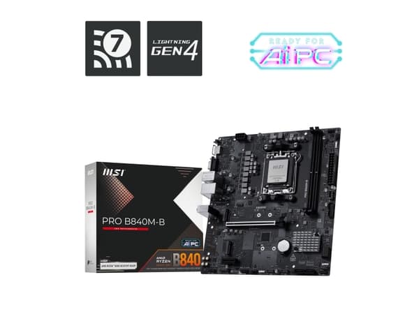 MSI MB Sc AM5 PRO B840M-B, AMD B840, 2xDDR5, 1xHDMI, 1xVGA, mATX