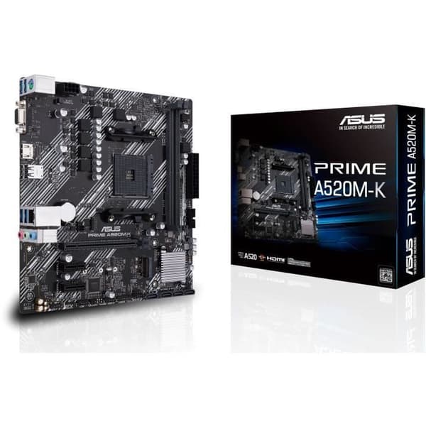 Moderkort - ASUS - PRIME A520M-K - AMD A520 - Micro ATX - 64 GB RAM