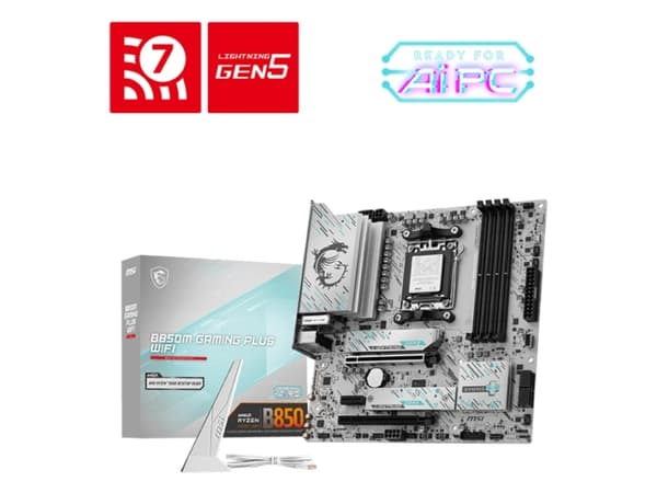 MSI B850M GAMING PLUS WIFI, AMD, AM5-sockel, AMD Ryzen 7000 Series, AMD Ryzen 8000 Series, AMD Ryzen 9000 Series, AM5-sockel, DDR5-SDRAM, 256 GB