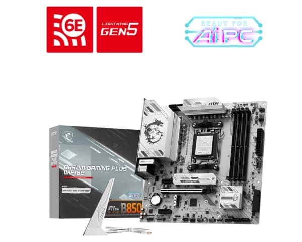MSI B850M GAMING PLUS WIFI6E, AMD, AM5-sockel, AMD Ryzen 7000 Series, AMD Ryzen 8000 Series, AMD Ryzen 9000 Series, AM5-sockel, DDR5-SDRAM, 256 GB