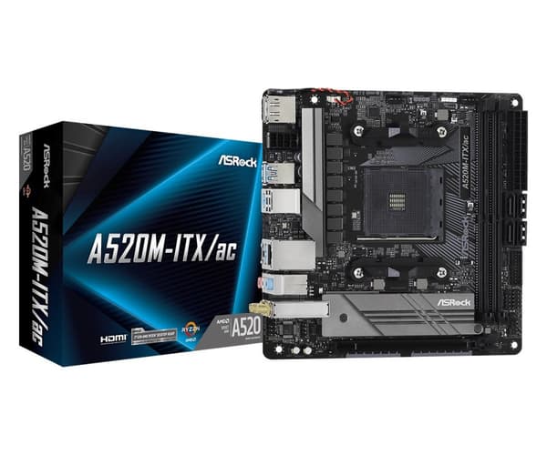 Asrock A520M-ITX/ac Sokkel AM4 micro ATC