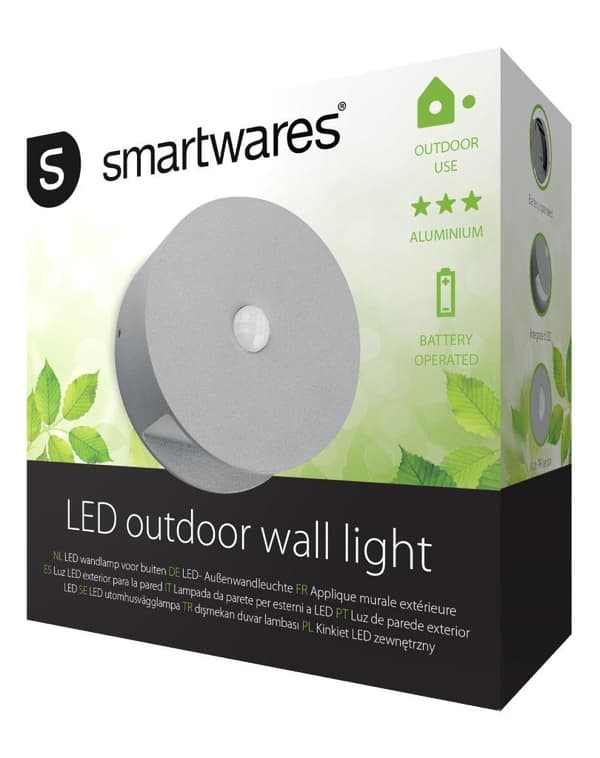 Ranex RA-1004236 LED utomhusvägglampa med sensor 0,5 W 60 Lm Grå