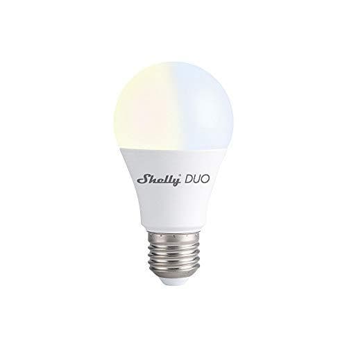 Shelly DUO, WLAN-lamppu E27-pohjalla, lämmin valkoinen/viileä valkoinen - E27, 9 W, 800 lm, EEK F, himmennettävä, valkoinen [Energialuokka F] (Shelly