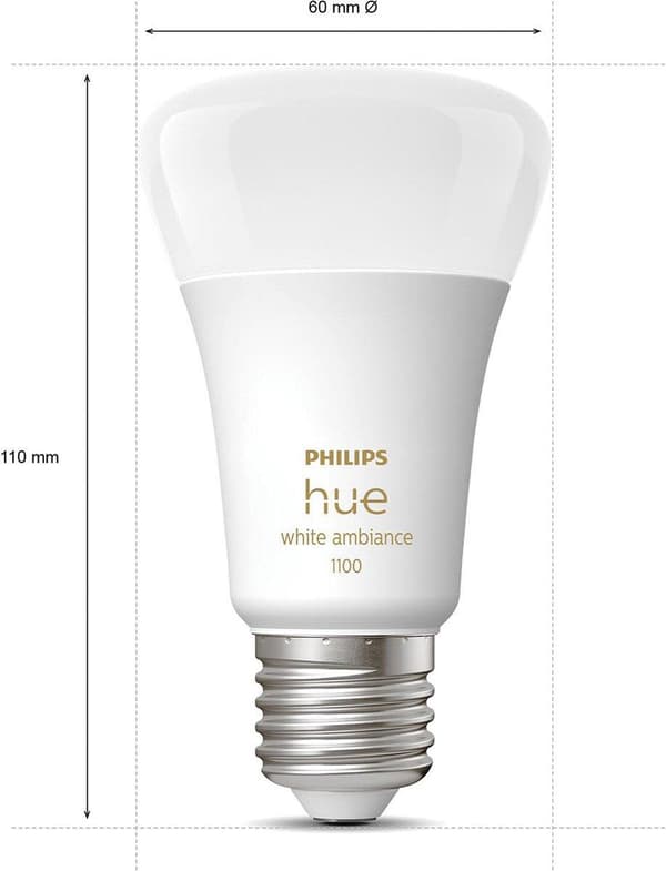 Philips Hue White Ambiance E27 Startersæt med 3 inkl. Lysdæmper 3x800lm 75W [Energiklasse F] (8719514291249)