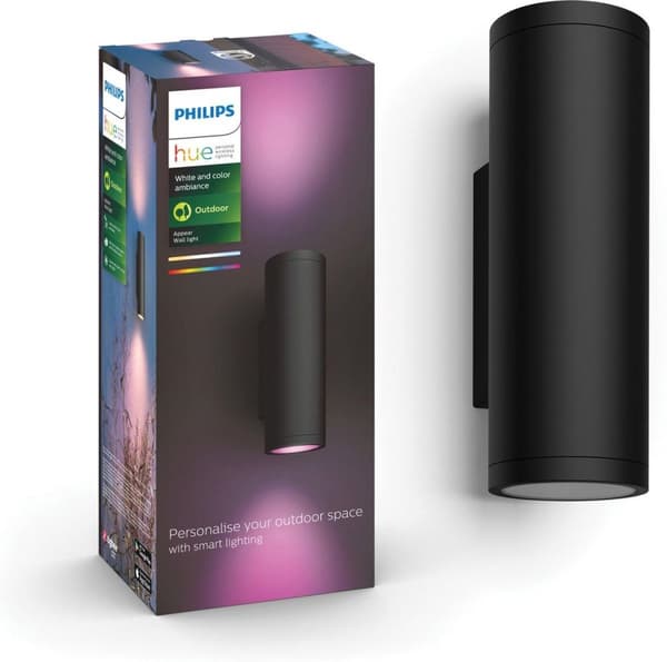 Philips Hue White & Col. Amb. Appear væglampe rund sort 1200lm (915005842801)
