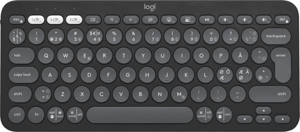 Logitech Pebble Keys 2 K380s - Tastatur - trådløst - Bluetooth LE - QWERTY - Skandinavisk (dansk/finsk/norsk/svensk) - Tonal Graphite (920-011879) Grafit