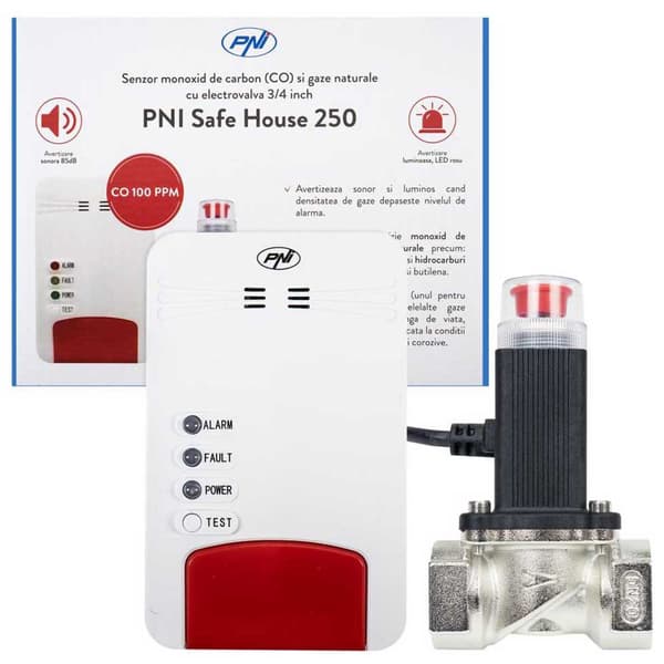 Pni Safe House 250 Gas Detektor Kit+3/4´´ Solenoid Svart