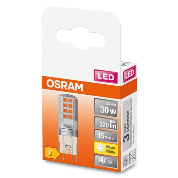 Osram Parathom Clear capsule LED 30 non-dim 2,6W/827 G9 bulb | Osram | Parathom Clear capsule LED | G9 | 2.6 W | Warm White