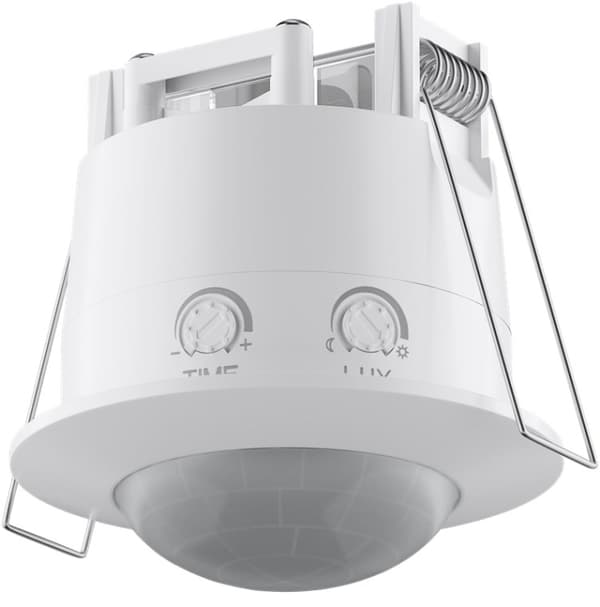 Goobay Infraröd rörelsedetektor för infälld montering i taket, 360°-detektion, 6 m räckvidd, för inomhusbruk (IP20), LED-anpassad