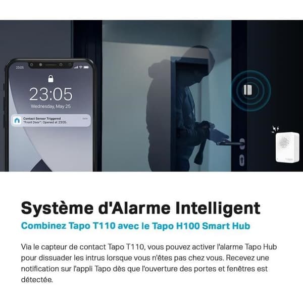 Tapo Tapo T110 Smart rörelsedetektor, för fönster/dörrsäkerhet, Tapo Hub krävs