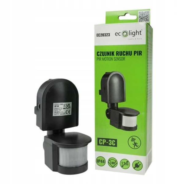 PIR-rörelsesensor CP-3C SVART max. 300W