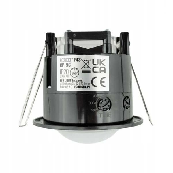PIR-liiketunnistin CP-9C MUSTA kattoon asennettava PT jopa 300 W