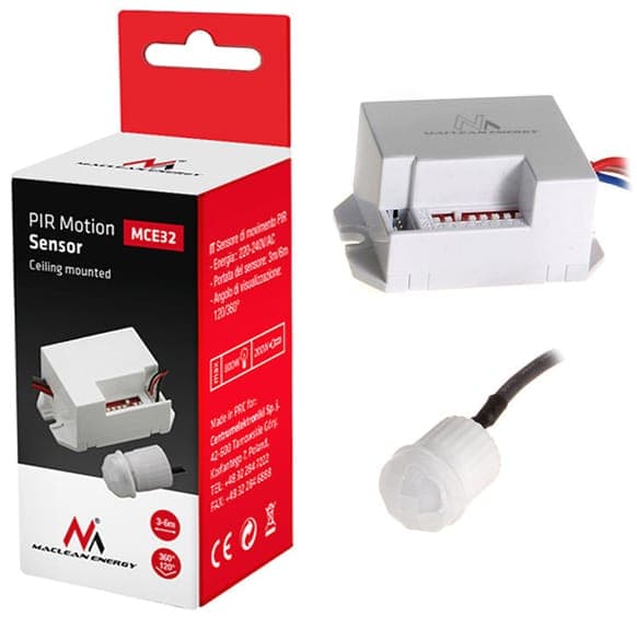 PIR-bevægelsessensor med ekstern sensor 800W 360st MCE32