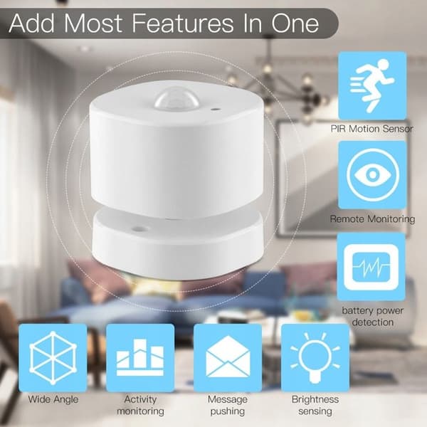 PIR-rörelseavkännare - ARHATREYA - Zigbee - Detektion 120-150° - Avstånd 3-7m