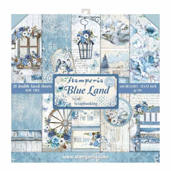 Paper Pad Stamperia - Blue Land - 12x12 Tum