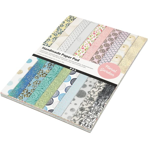 Paper Pad A4 - Blommande Trädgård - 20 ark - Handgjort papper