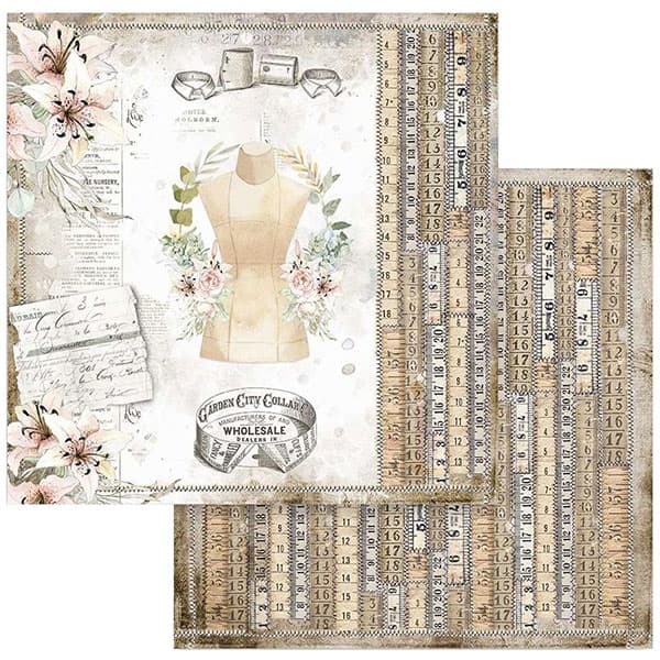 Paper Pad Stamperia - Threads - 12x12 Tum