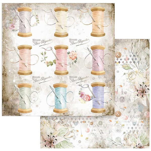 Paper Pad Stamperia - Threads - 12x12 Tum
