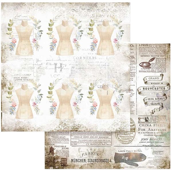Paper Pad Stamperia - Threads - 12x12 Tum