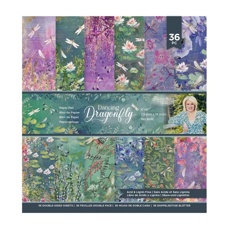 Paper Pad 6x6 - Crafters Companion - Dancing Dragonfly - 36 ark