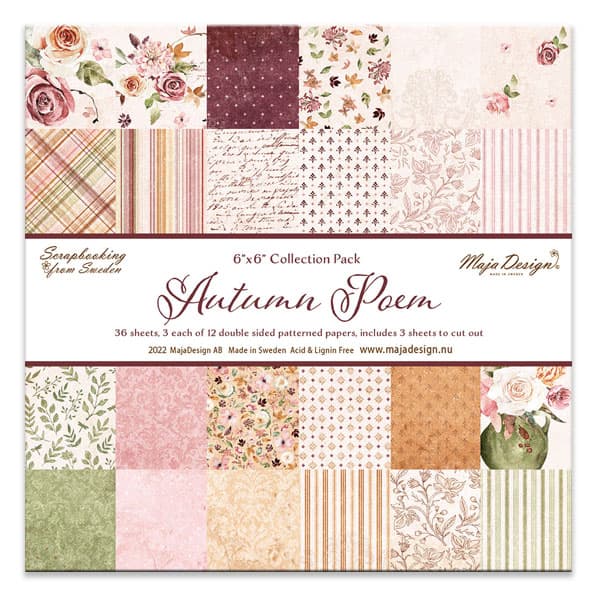 Paper Pad 36 ark Maja Design 6”x6” - Autumn Poem