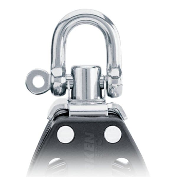 Harken Dobbelt Drejeskive Med Sjækle Carbo 40 Mm Sort