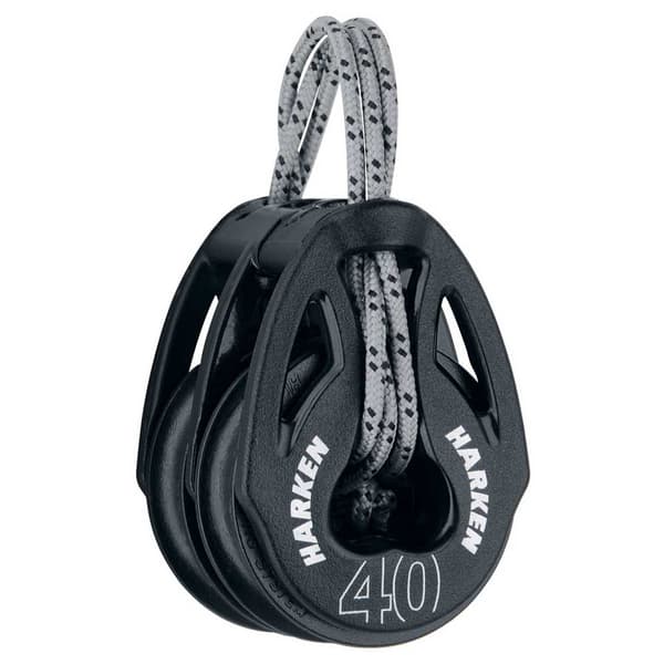 Harken Dobbelt Remskive Carbo T2 40 Mm Sort