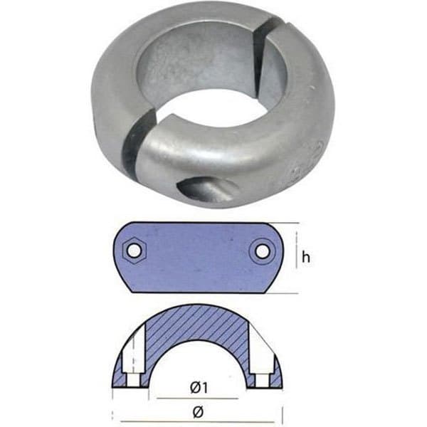 Tecnoseal Flad Krave Anode Søvfarvet 55 mm