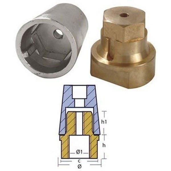 Tecnoseal Helaksel Sekskantet Anode Radice 3.60kg Grå 60 mm