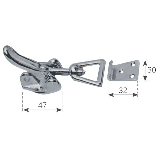 Olcese Ricci Justerbart Dörrlås I Kromad Mässing Silver 120 mm