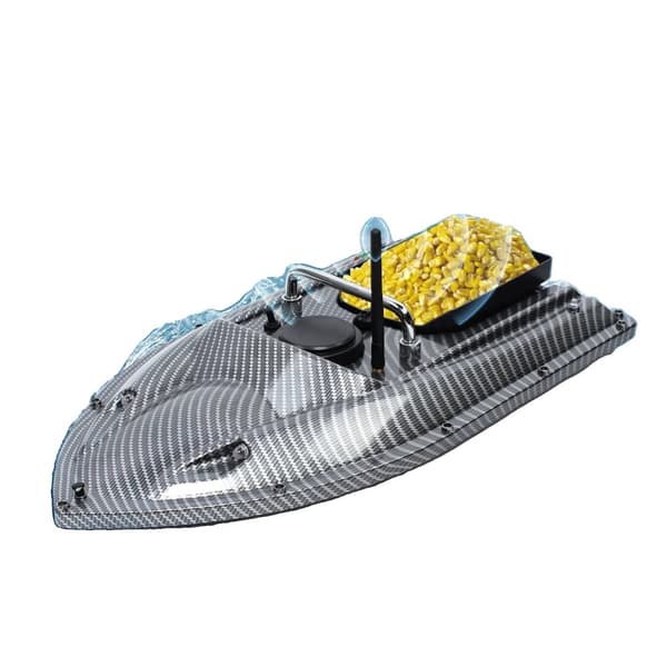 Kaukosäätöinen kalastusvene, 500 m kantama, 1,5 kg kuormituskapasiteetti, yövalon paikannus,musta