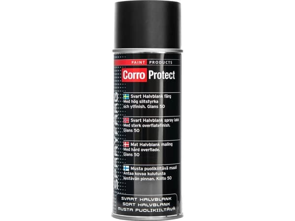 Stickn CorroProtect Spraymaling halvblank - Sort - 400 ml.